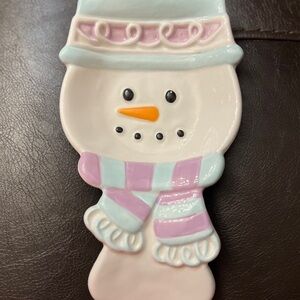Snowman pastel spoon holder
